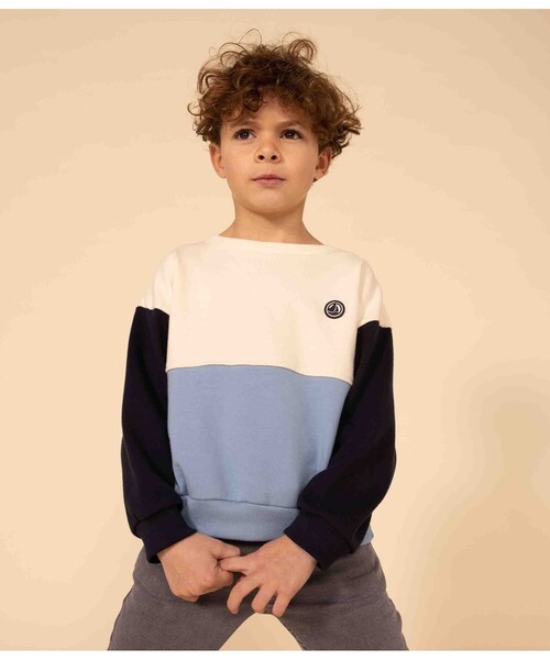 PETIT BATEAU（プチバトー） スウェット バイカラースウェットプル