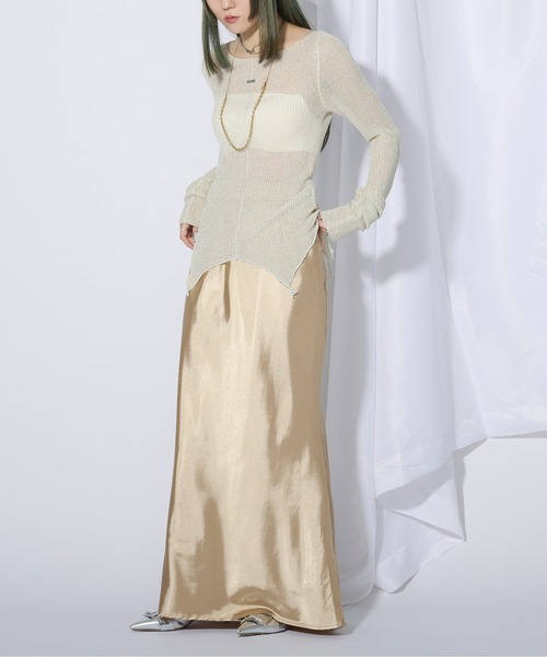 Ezick ニット Ghost glitter シアーニット レディース
