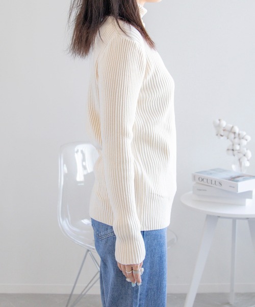 aimoha tシャツ 太めリブタートルネックニット レディース : ZOZOTOWN