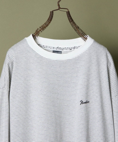 tシャツ Tシャツ メンズ NARROW STRIPED Number(9) PRINTED L/S T-SHIRT｜zozo｜09