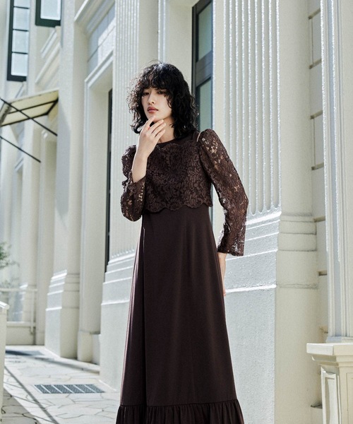 niana（ニアナ） ドレス レースブラウスレイヤードショルダーデザイン