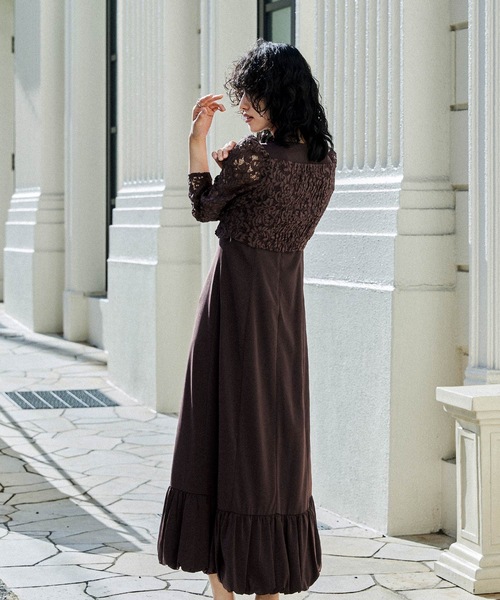 niana（ニアナ） ドレス レースブラウスレイヤードショルダーデザイン