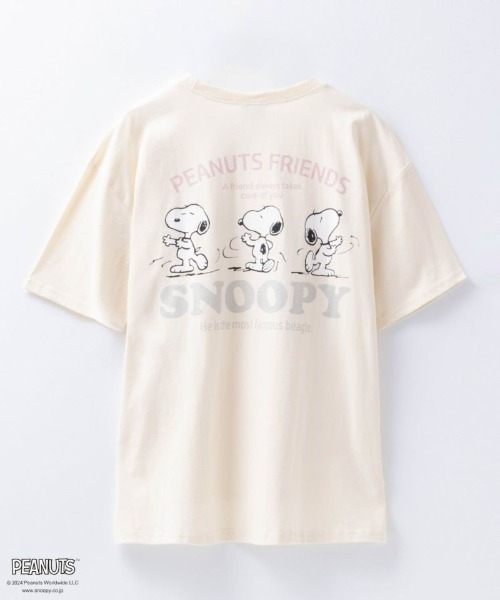 PEANUTS tシャツ 「綿100%」PEANUTS スヌーピー スリット入りTシャツ