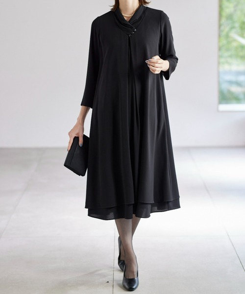 BELLUNA スラックス パンツ 「喪服・礼服」洗える！冷感素材ドレープ