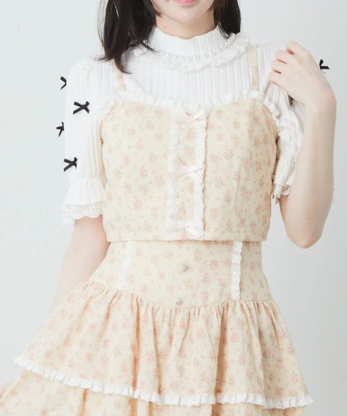 Ank Rouge ベスト ジレ 小花柄リボンビスチェ レディース Ank Rouge ベスト ジレ 小花柄リボンビスチェ レディース