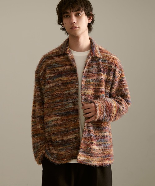 Revo. シャツ モヘアライク ルーズフィット グラデーション ミックス