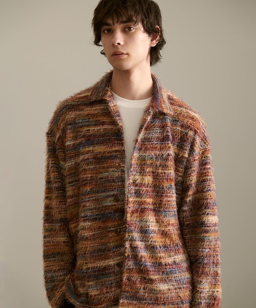 Revo. シャツ モヘアライク ルーズフィット グラデーション ミックス