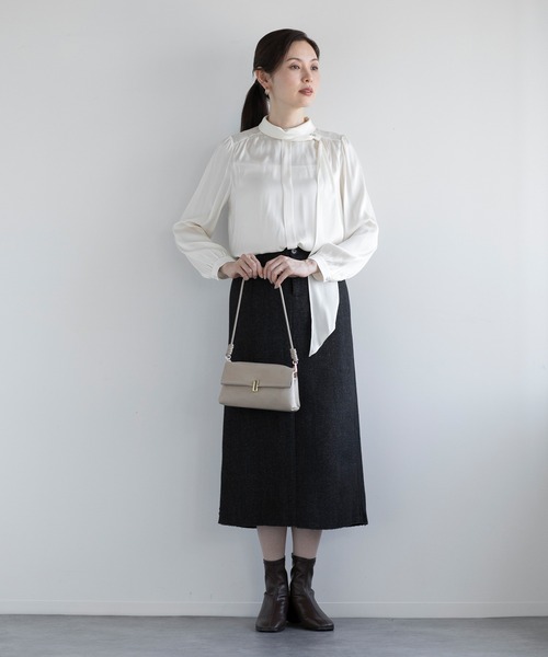 ブラウス シャツ 「DECADE CLASSIC」シルクネックレースアップデザインシャツ レディース DECADE CLASSIC ブラウス シャツ 「DECADE CLASSIC」シルク
