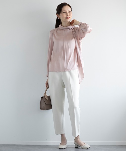 ブラウス シャツ 「DECADE CLASSIC」シルクネックレースアップデザインシャツ レディース DECADE CLASSIC ブラウス シャツ 「DECADE CLASSIC」シルク