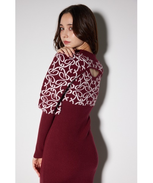 rienda（リエンダ） ワンピース ロゴジャガードニットタイトワンピース