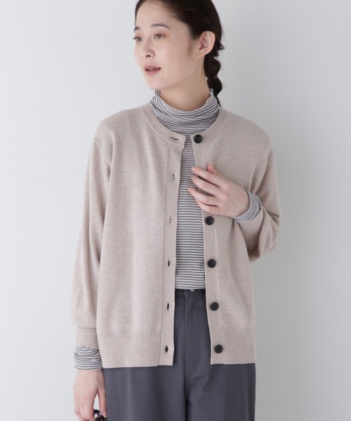 ヒューマンウーマン（HUMAN WOMAN）/◆クルーネックカーディガン human woman（ヒューマンウーマン） カーディガン ソフトタッチウール