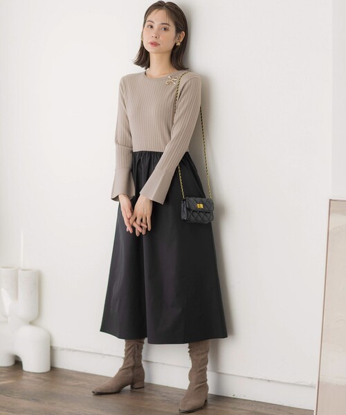 組曲（KUMIKYOKU） ワンピース リブニットコンビワンピース : ZOZOTOWN