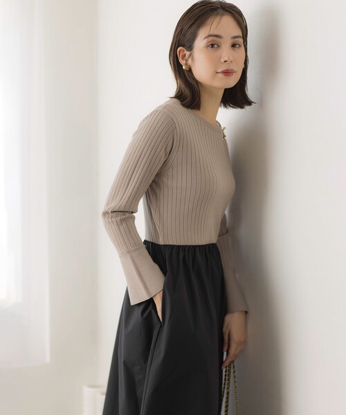 組曲（KUMIKYOKU） ワンピース リブニットコンビワンピース : ZOZOTOWN