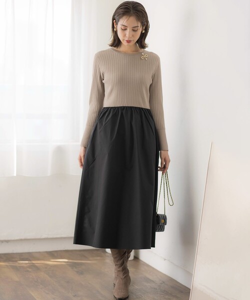 組曲（KUMIKYOKU） ワンピース リブニットコンビワンピース : ZOZOTOWN