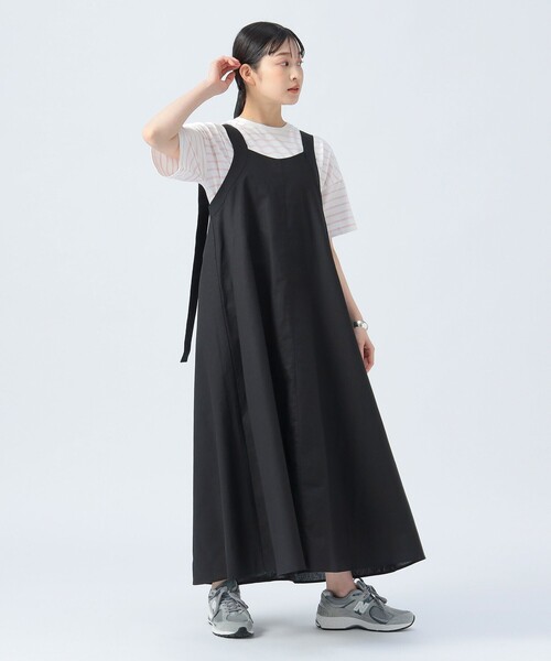 BEAMS HEART　（F）　オフネックノースリーブロングワンピース　紺 BEAMS HEART ワンピース Dカン ロング : ZOZOTOWN Yahoo!店