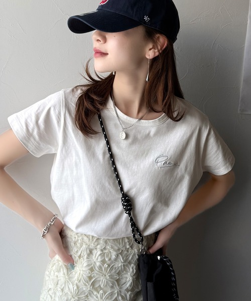 【大人カジュアル♪】LV ★ 胸元輝く上品コットンTシャツ classicalelf tシャツ こなれ感たっぷり。オーガニックコットン