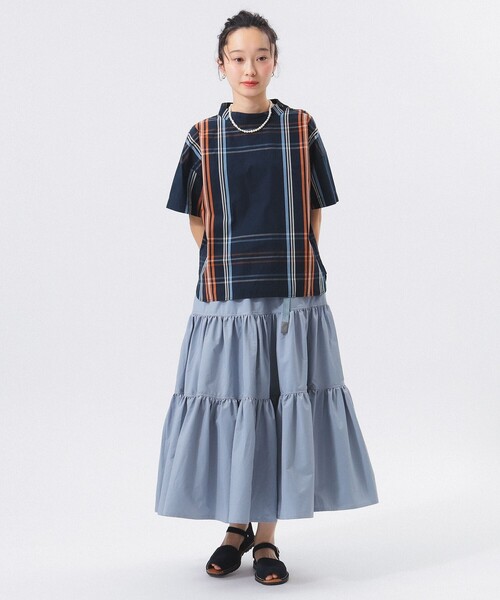 ブラウス シャツ ボーイ ビッグ タータン プルオーバー レディース BEAMS BOY ブラウス シャツ ボーイ ビッグ タータン プル
