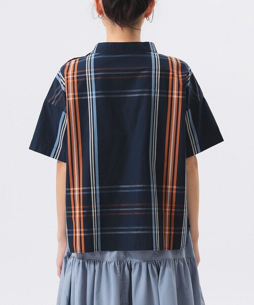 BEAMS BOY ブラウス シャツ ボーイ ビッグ タータン プル