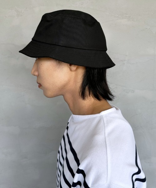 FRED PERRY ブラック バケットハット L Pique Bucket Hat(L 843：BLACK / SNOW WHITE): | FRED PERRY