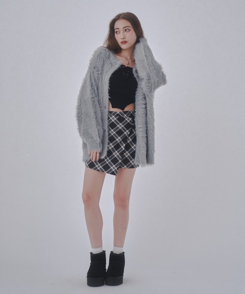 「JUST A NOON」 ニットカーディガン FREE グレー レディース_画像4