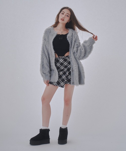 「JUST A NOON」 ニットカーディガン FREE グレー レディース_画像5