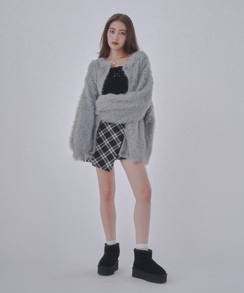 「JUST A NOON」 ニットカーディガン FREE グレー レディース_画像8