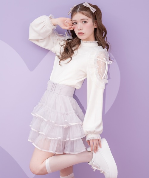 クチュールバイロジータ tシャツ チュール肩透かしトップス