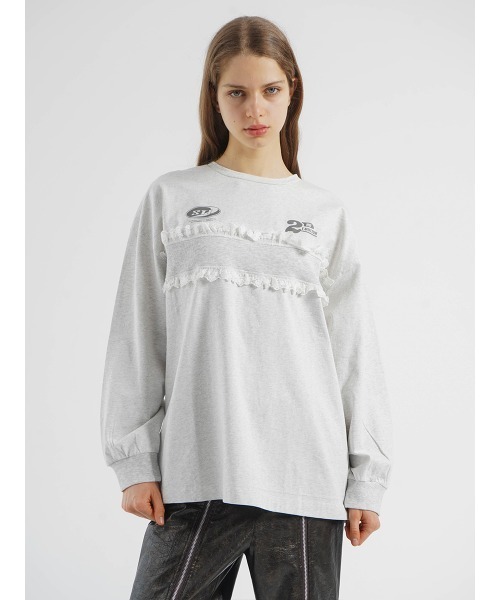 tシャツ EMBROIDERY LACE LOGO TOPS レディース