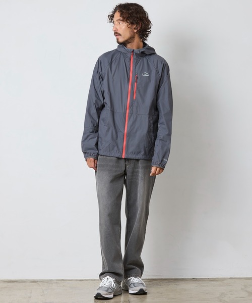 ON ウェザージャケット　メンズL　フード付きウィンドブレーカー ダークグレー L.L.Bean（エルエルビーン） コート ジャケット ストアウェイ