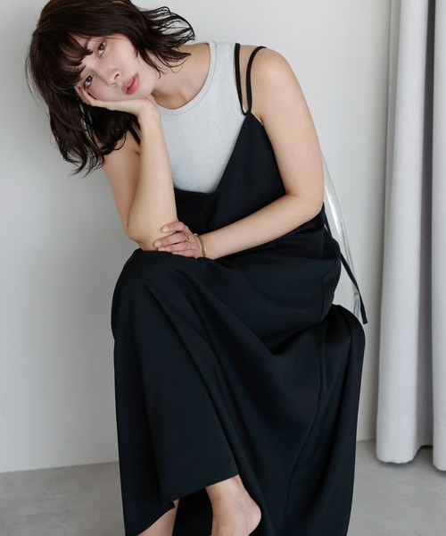 overE ダブルストラッププルオーバー キャミワンピース　90サイズ　ブラック SOTT ワンピース ダブルストラップキャミワンピース : ZOZOTOWN Yahoo