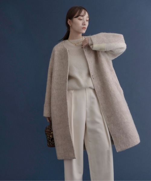 Eimee Law（エイミーロウ） ノーカラーコート 38 ライトブルー