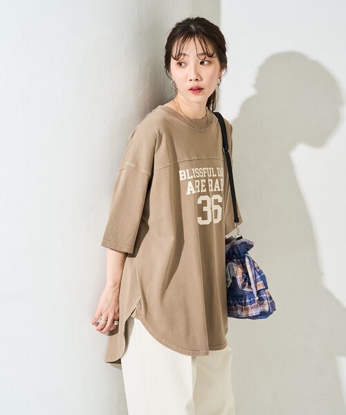 tシャツ 「HELLO.SANFRANCISCO」ピグメントロゴフットボールTEE レディース HELLO.SANFRANCISCO tシャツ 「HELLO.SANFRANCISCO/ハロー