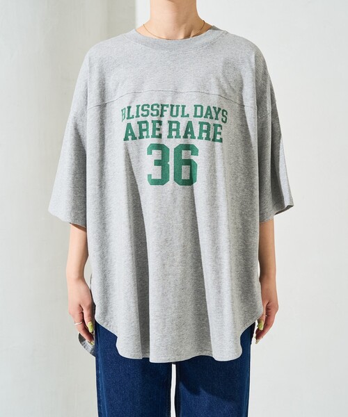 tシャツ M1915 ピグメントダイフットボールＴ レディース M1915 ピグメントダイフットボールTシャツ(M イエロー