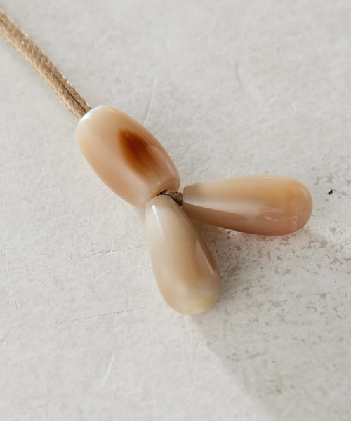 ear PAPILLONNER ネックレス 水牛角ループタイネックレス レディース 