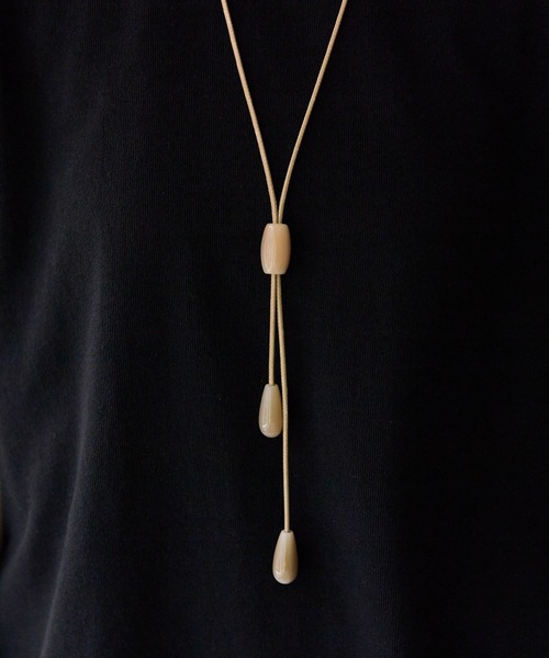 ear PAPILLONNER ネックレス 水牛角ループタイネックレス レディース 