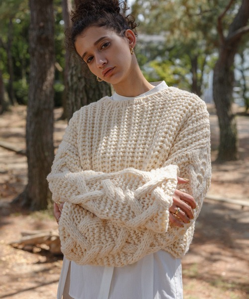 「select MOCA」 長袖ニット FREE モスグリーン レディース_画像2