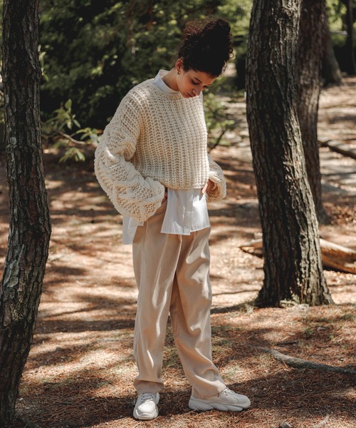 「select MOCA」 長袖ニット FREE モスグリーン レディース_画像4