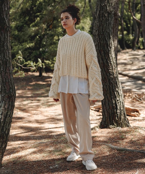 「select MOCA」 長袖ニット FREE モスグリーン レディース_画像5