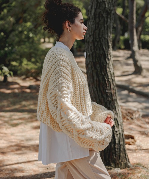 「select MOCA」 長袖ニット FREE モスグリーン レディース_画像6