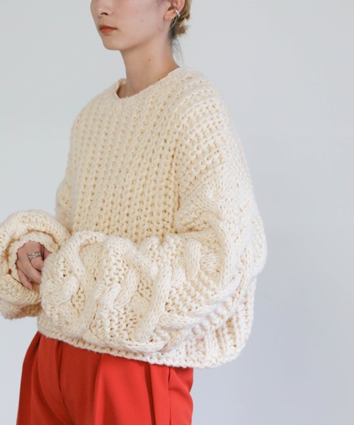 「select MOCA」 長袖ニット FREE モスグリーン レディース_画像7