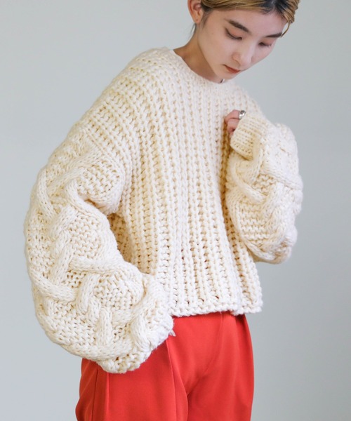 「select MOCA」 長袖ニット FREE モスグリーン レディース_画像9