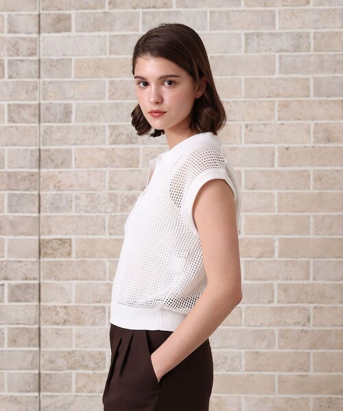 ANAYI（アナイ） ポロシャツ ポロ メッシュポロプルオーバー