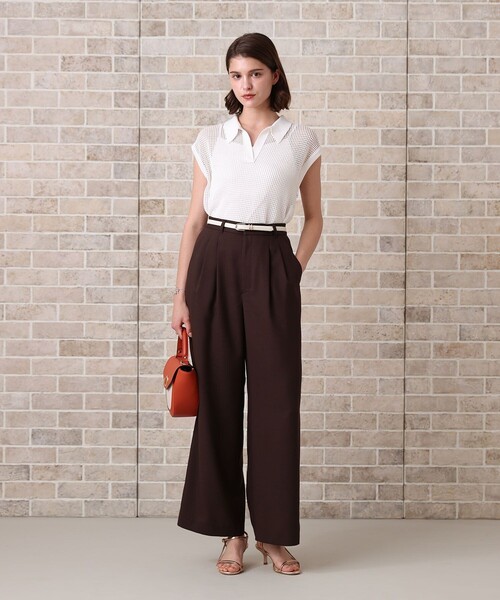ANAYI（アナイ） ポロシャツ ポロ メッシュポロプルオーバー