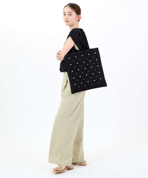 国内直営【LeSportsac】LG EMERALD TOTE W トートバッグ パール LG EMERALD TOTE W/ PEARLSミッドナイトパール（トートバッグ