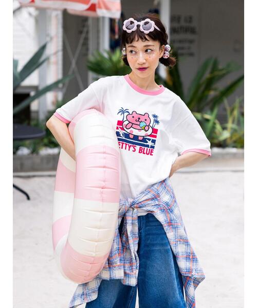 BETTY'S BLUE tシャツ エイミーちゃんリンガーTシャツ