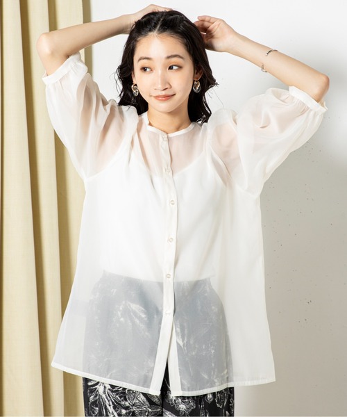 「MILLION CARATS」 半袖ブラウス FREE グレー レディース_画像3