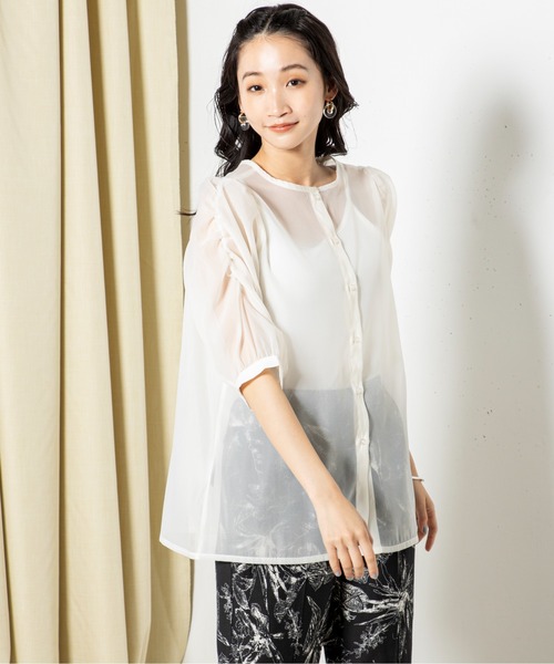 「MILLION CARATS」 半袖ブラウス FREE グレー レディース_画像5