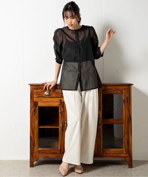 「MILLION CARATS」 半袖ブラウス FREE グレー レディース_画像9