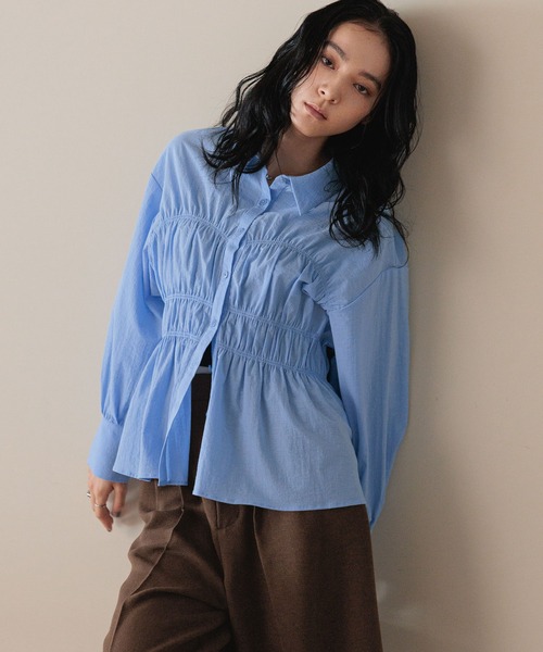 即日発送　新品未使用　LOWRYSFARM ストライプシャーリングシャツ　ブルー LOWRYS FARM｜ストライプシャーリングシャツ | Rakuten Fashion(楽天