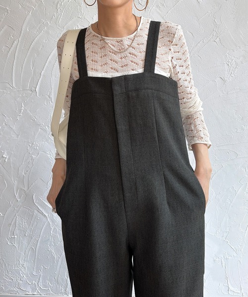 JUNOAH（ジュノア） サロペット オーバーオール ツイードサロペット